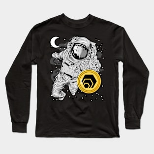 Astronaut Reaching HEX Coin To The Moon Crypto Token Cryptocurrency Wallet Birthday Gift For Men Women Kids Long Sleeve T-Shirt